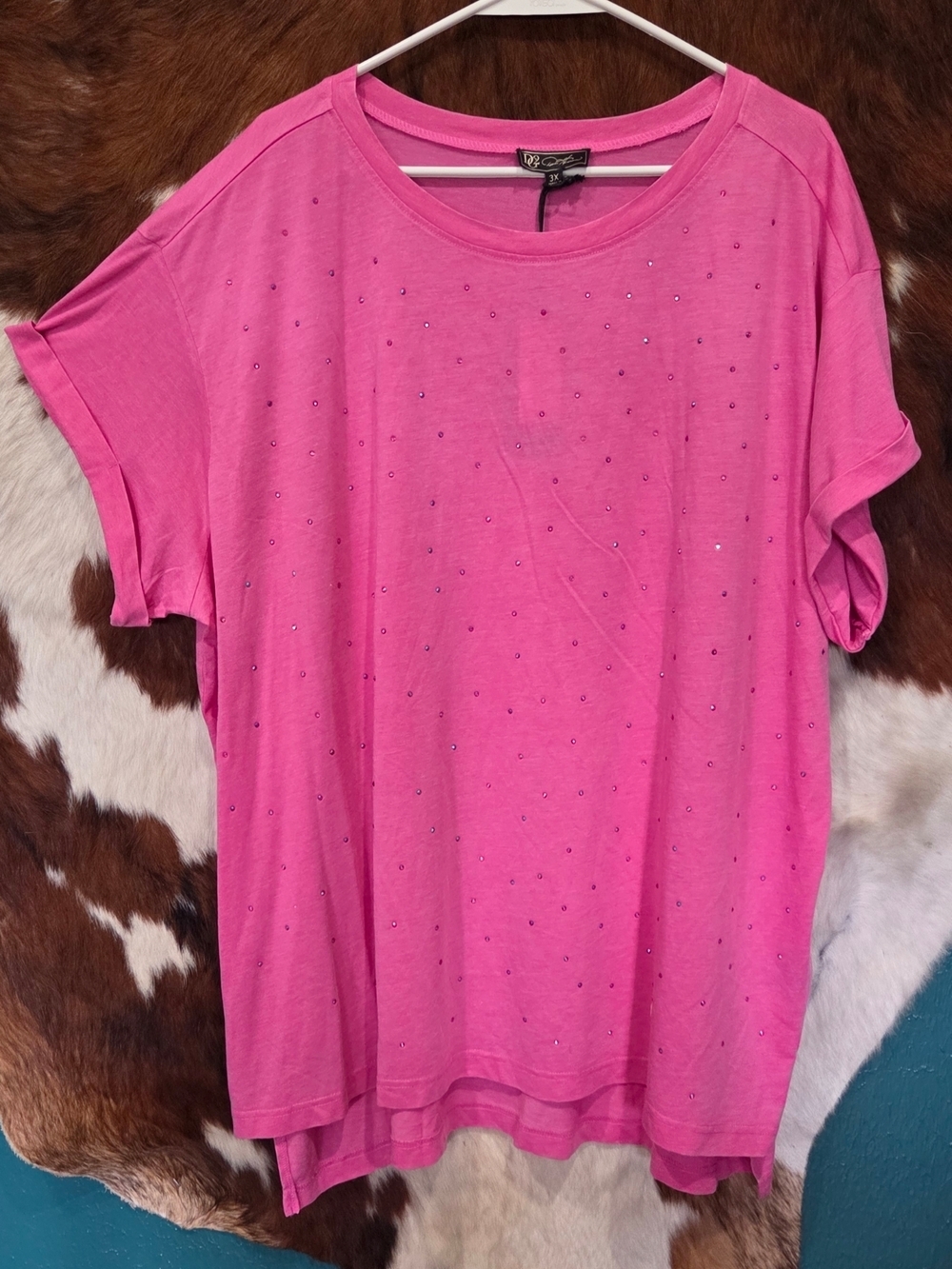 DG2 Pink Short Sleeve Embellished Tee